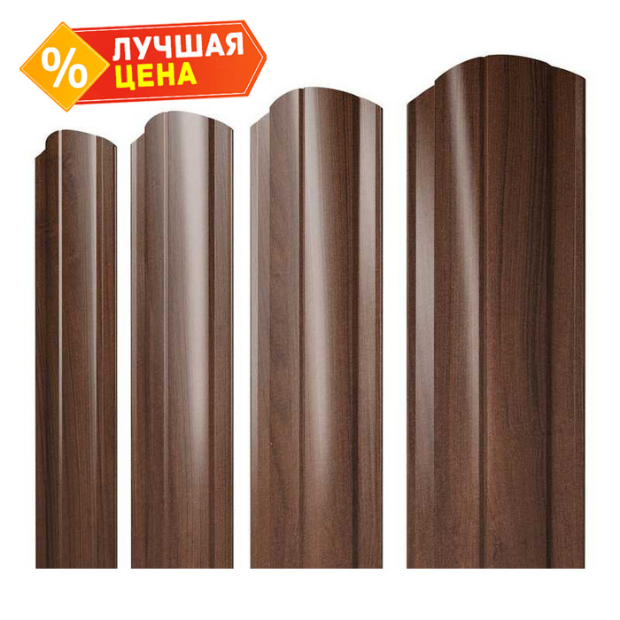 Штакетник Круглый фигурный Grand Line 0,45 Print Elite Choco Wood Choco Wood