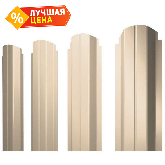 Штакетник П-образный А фигурный Grand Line 0,5 Satin RAL1015 Светлая Слоновая Кость