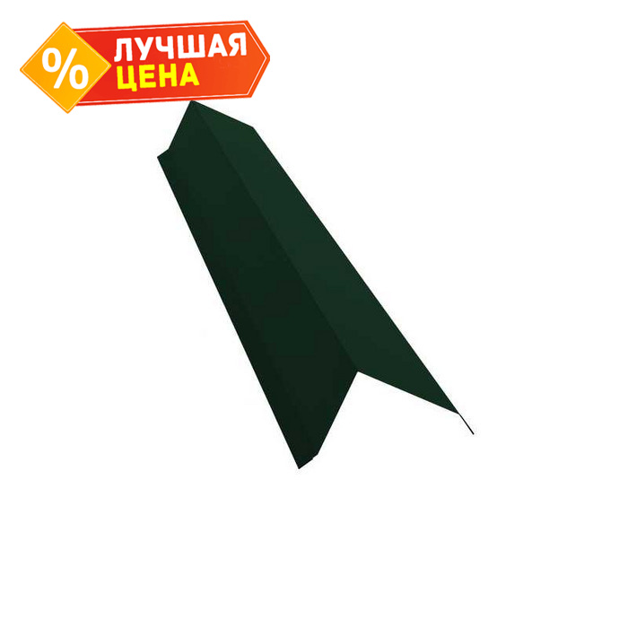 Планка торцевая 80х100 0,5 GreenCoat Pural BT с пленкой RR 11 темно-зеленый (RAL 6020 хромовая зелень)