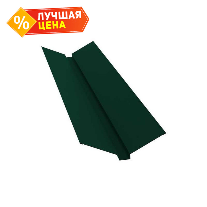 Планка ендовы верхней 115х30х115 0,5 Velur RAL 6005 зеленый мох