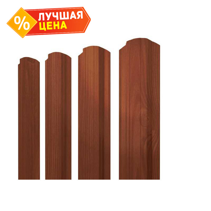 Штакетник Прямоугольный фигурный Grand Line 0,45 Print Elite Cherry Wood Cherry Wood