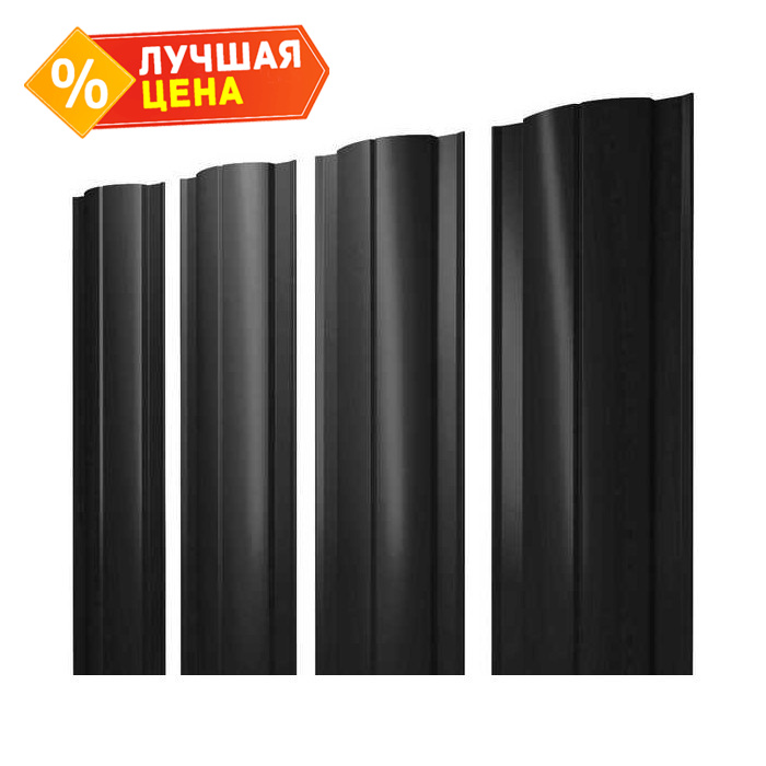 Штакетник Круглый Grand Line 0,5 Rooftop Matte RAL9005 Черный