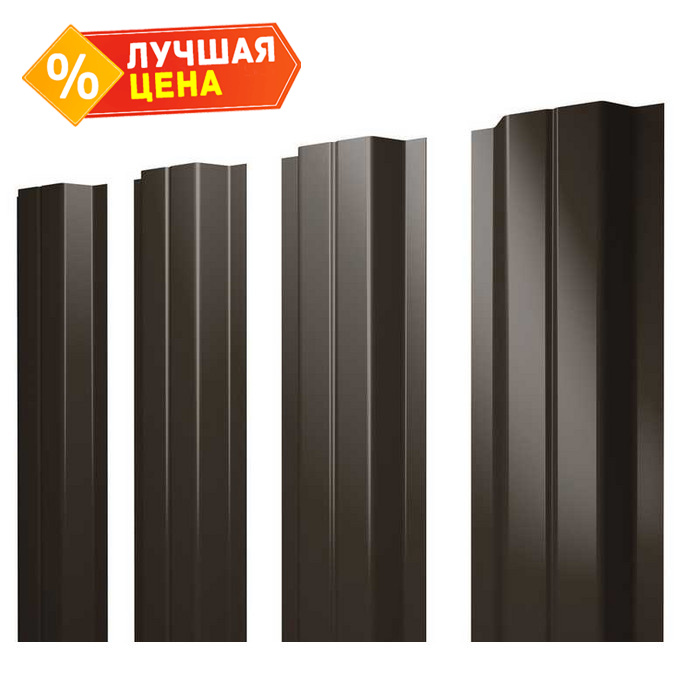 Штакетник П-образный А Grand Line 0,5 GreenCoat Pural BT, matt RR 32 Темно-Коричневый