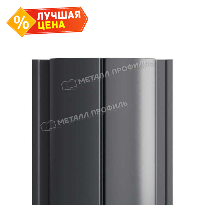 Штакетник Металл Профиль ELLIPSE-T 0,5 NormanMP RAL7024 Серый графит