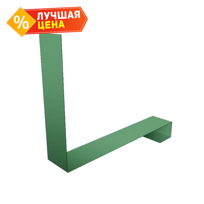 Планка примыкание нижнее к трубе фальц Grand Line 0,5 Velur RAL 6020 хромовая зелень