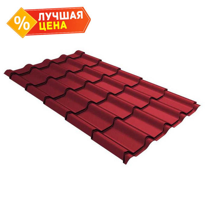 Металлочерепица Grand Line Kamea (Камея) 0,45 Drap RAL 3005 Красное вино
