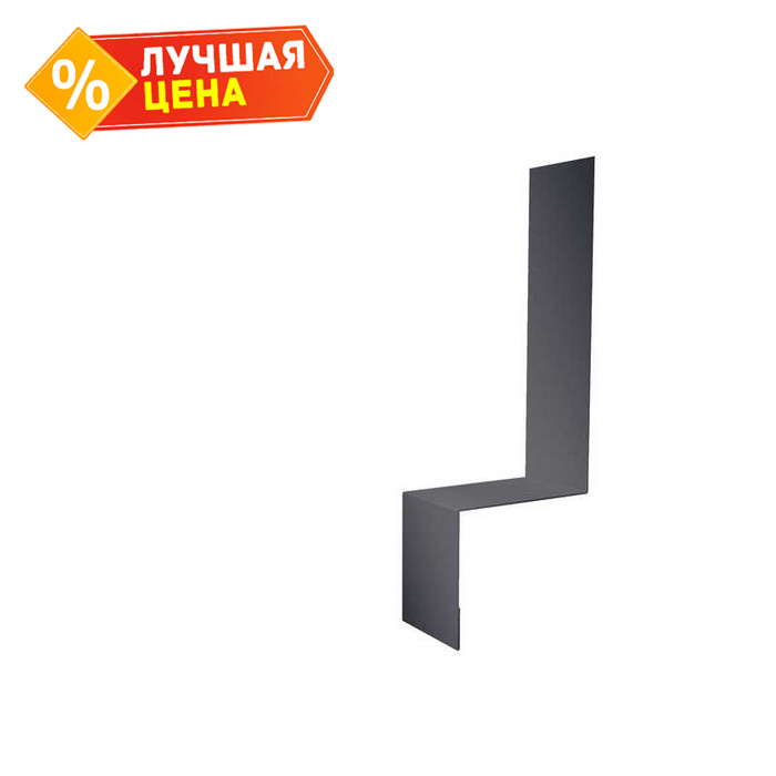 Планка примыкание боковое фальц 0,5 Satin с пленкой RAL 7004 сигнальный серый