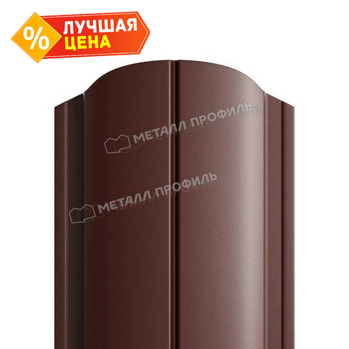 Штакетник Металл Профиль ELLIPSE-O 0,5 PURETAN® RAL8017 Коричневый шоколад