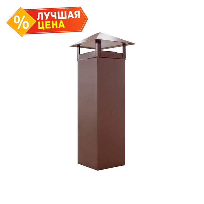 Кожух на трубу прямой д1000/ш500/в1200 0,5 GreenCoat Pural BT, matt с пленкой RR 32 темно-коричневый