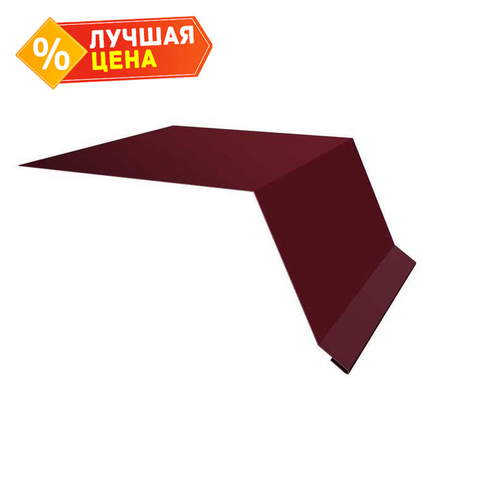 Планка капельник 100х55 0,5 Quarzit lite с пленкой RAL 3005 красное вино