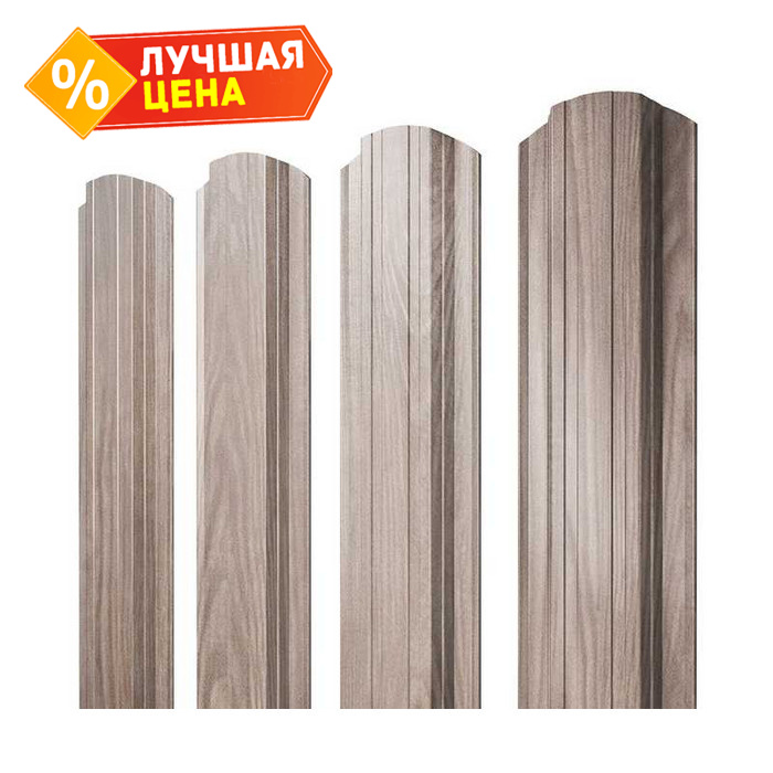 Штакетник Прямоугольный фигурный Grand Line 0,45 Print Elite White Wood White Wood | с пленкой