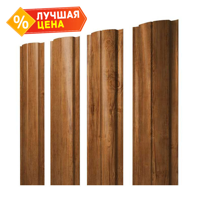 Штакетник Полукруглый Slim Grand Line 0,45 Print Elite Golden Wood Golden Wood