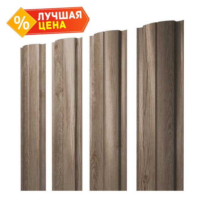 Штакетник Полукруглый Slim Grand Line 0,45 Print Elite White Wood White Wood