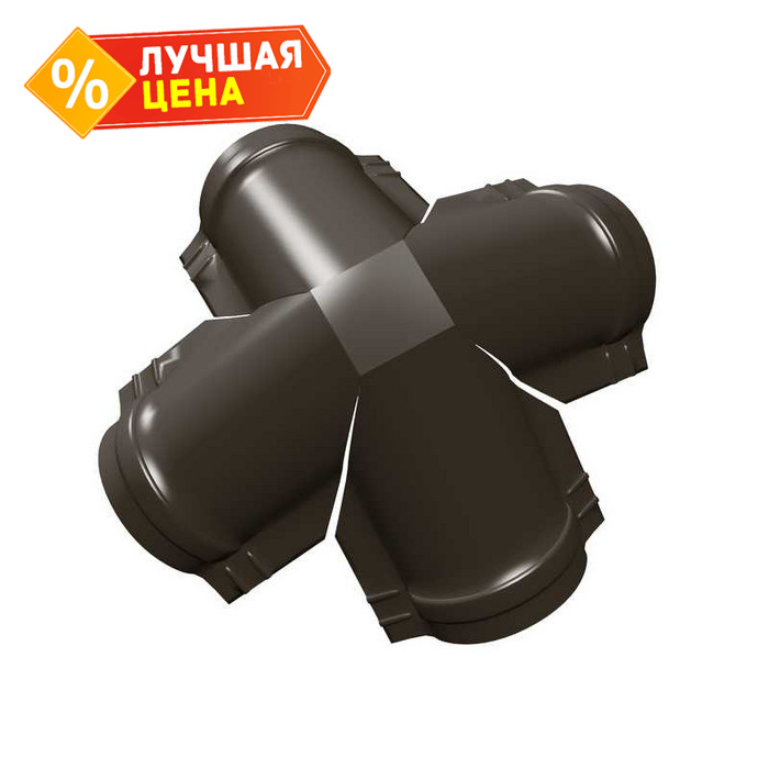 Четверник конька полукруглого Satin с пленкой RR 32 темно-коричневый