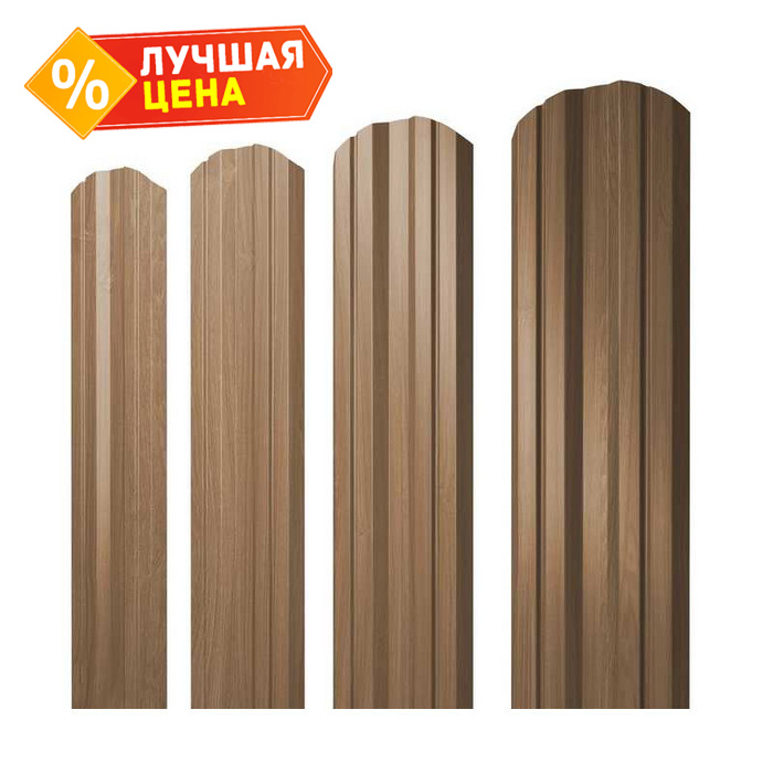 Штакетник Twin фигурный 0,45 Print Elite Honey Wood