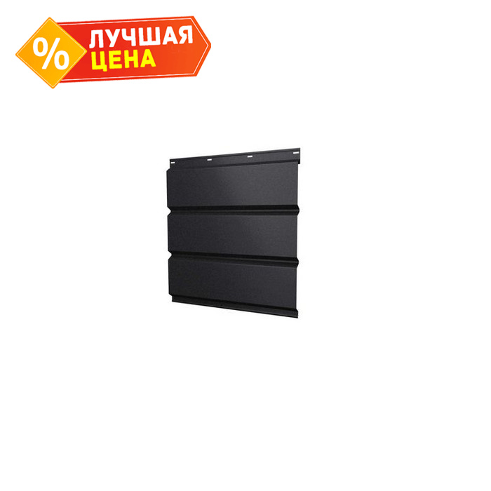 Софит металлический без перфорации 0,5 PurPro Matt 275 с пленкой RAL9005 черный