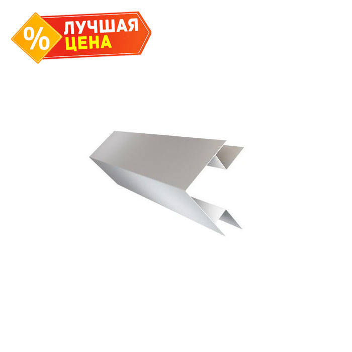 Планка угла внешнего сложная Кожуха сегментного 0,5 Satin с пленкой RAL 9003 сигнальный белый