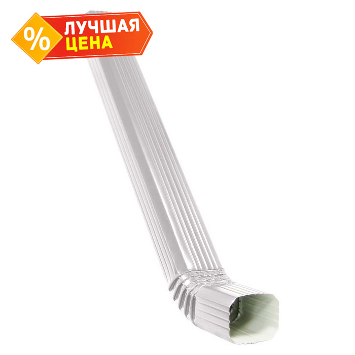 Труба прямоугольная с коленом Vortex 1м RAL 9003