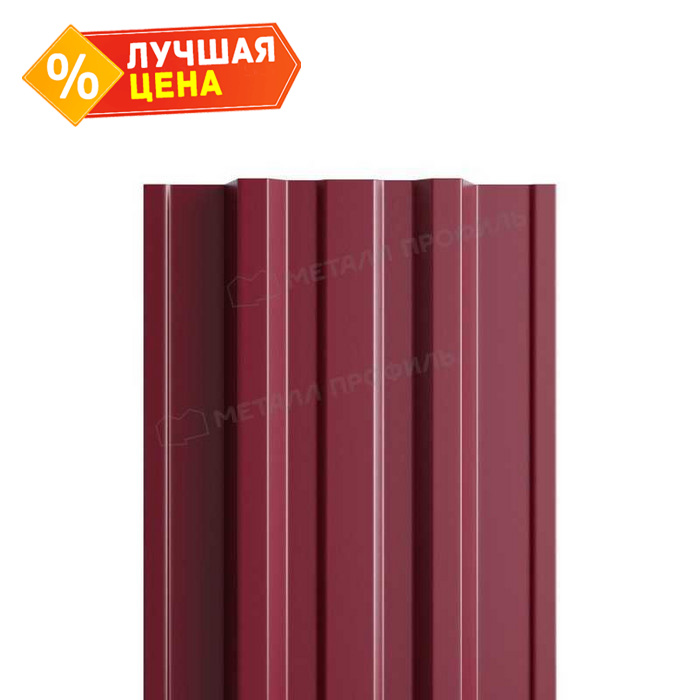 Штакетник Металл Профиль TRAPEZE-T 0,5 NormanMP RAL3005 Красное вино