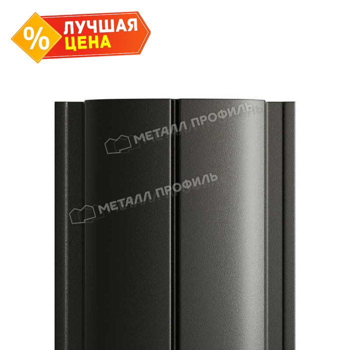 Штакетник Металл Профиль ELLIPSE-T 0,5 PURMAN® RAL9005 Черный темный