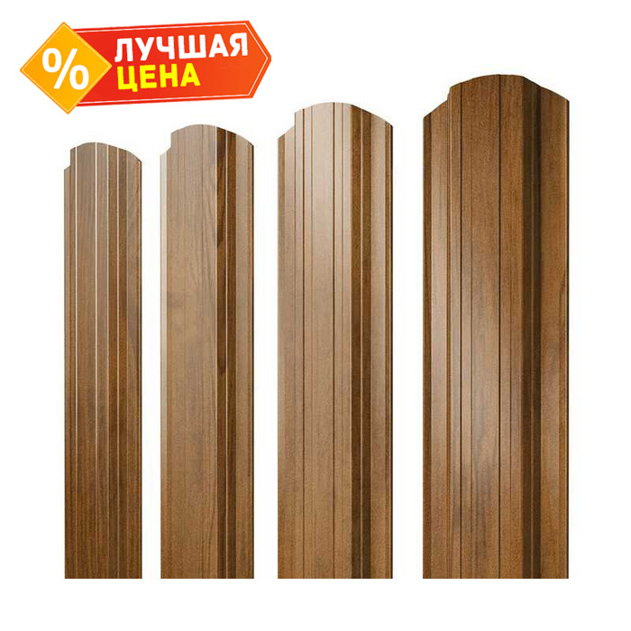 Штакетник Прямоугольный Grand Line 0,45 Print-double Elite Golden Wood Golden Wood | 2.0 м