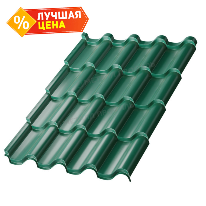 Металлочерепица Металл-Профиль Монтерроса-M 0,45 VikingMP® RAL 6005 Зеленый мох