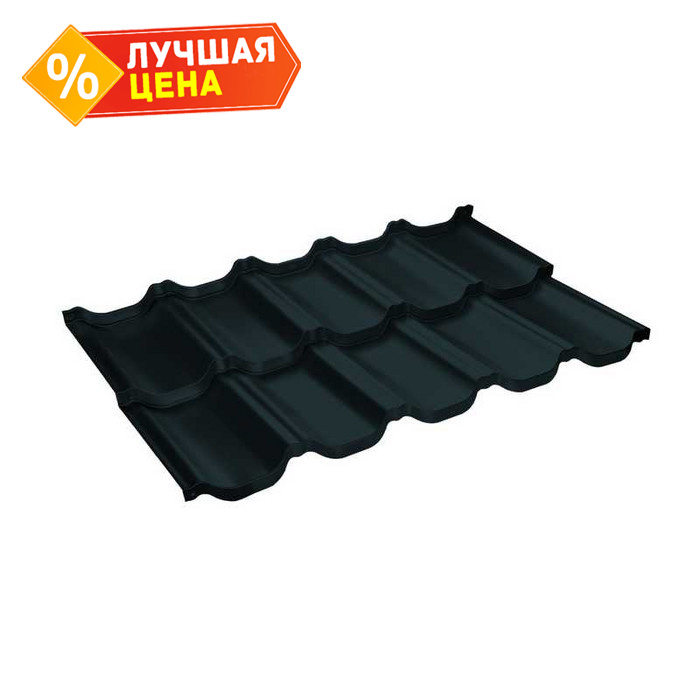 Металлочерепица Grand Line Kvinta Uno (Квинта Уно) 0,5 Drap RAL 7024 Мокрый асфальт | c 3D резом