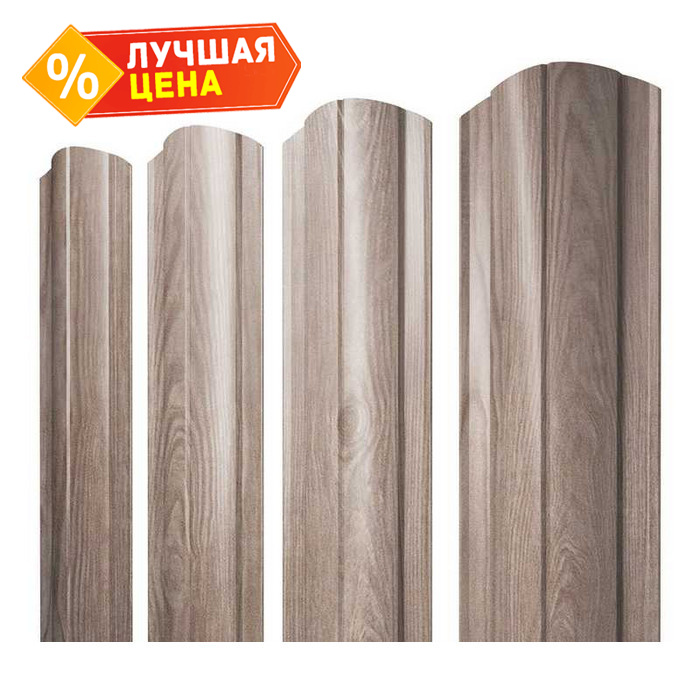 Штакетник Круглый фигурный Grand Line 0,45 Print Elite White Wood White Wood