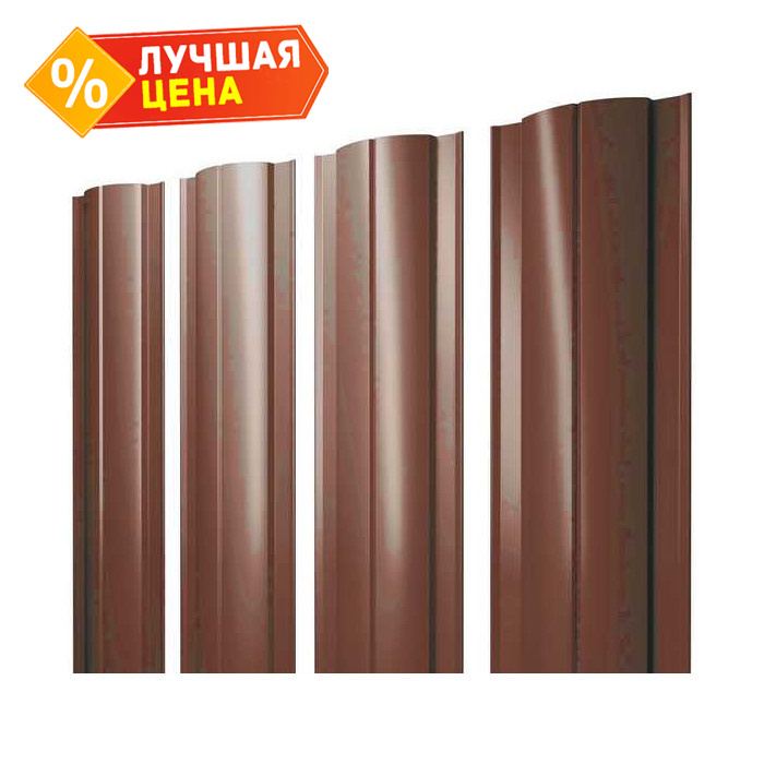 Штакетник Круглый Grand Line 0,45 Drap RAL8004 Терракота