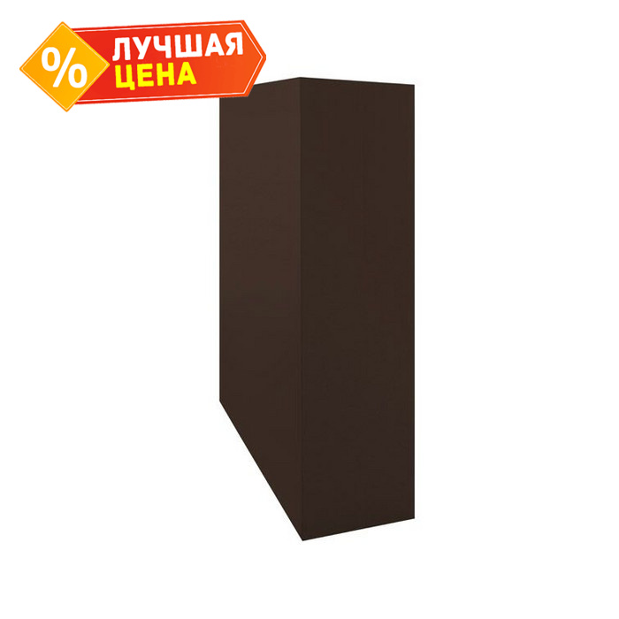 Кожух на трубу скатный д1380/ш450/в1-2130/в2-1230 0,5 Rooftop Matte с пленкой RAL 8017 шоколад