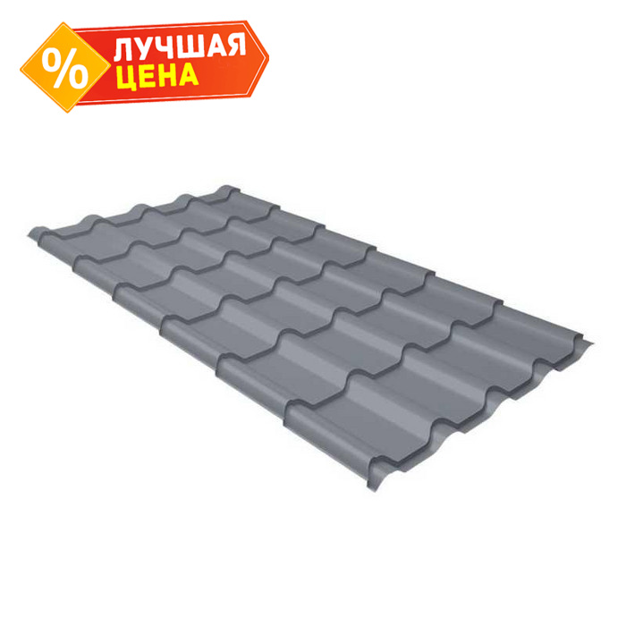 Металлочерепица Grand Line Kamea (Камея) 0,45 Полиэстер RAL 9006 Бело-алюминиевый