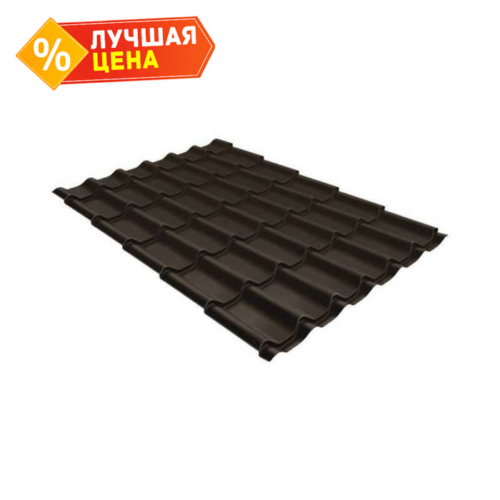 Металлочерепица Grand Line Монтеррей 0,5 GreenCoat Pural Matt BT RR 32 Серо-коричневый