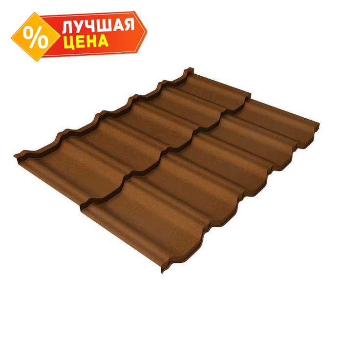 Металлочерепица Grand Line Kvinta Uno (Квинта Уно) 0,5 Quarzit Cuprum Steel