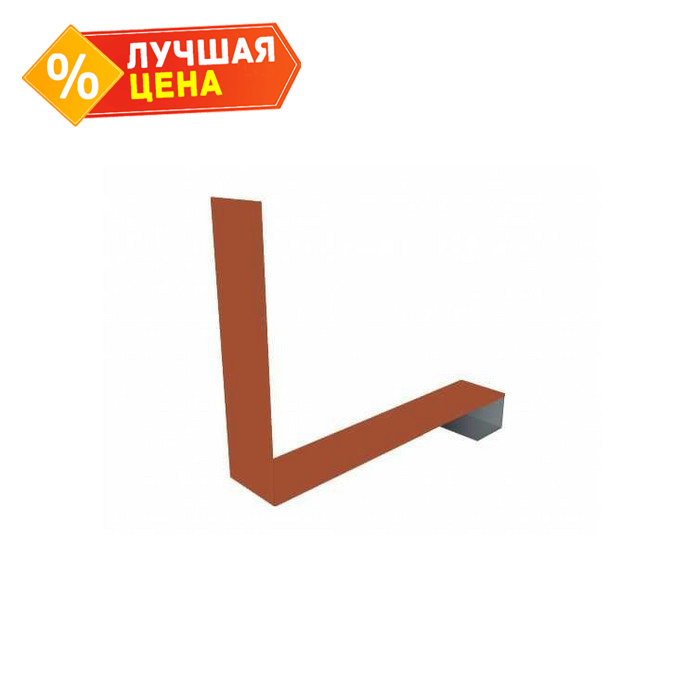 Планка примыкание нижнее к трубе фальц Grand Line 0,5 Velur RAL 8004 терракота