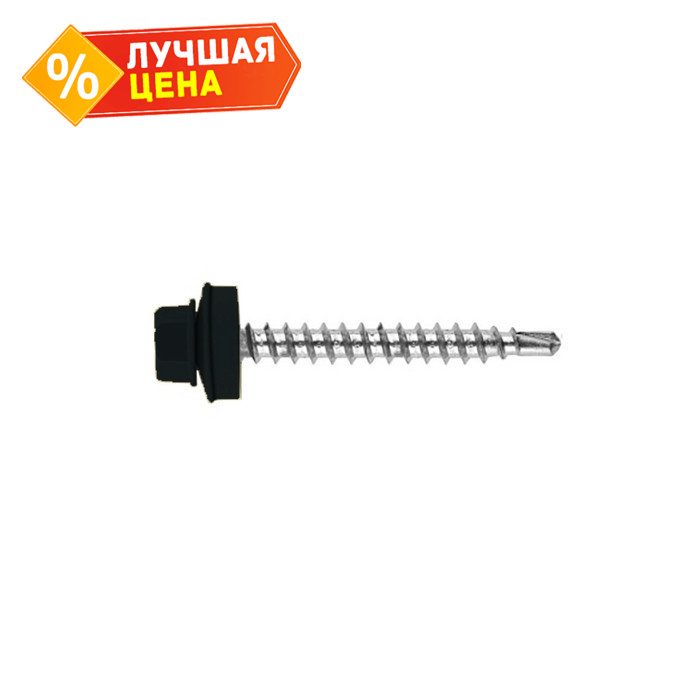 Саморез кровельный Daxmer 4,8х70 RAL 9004 (100) сверло №1