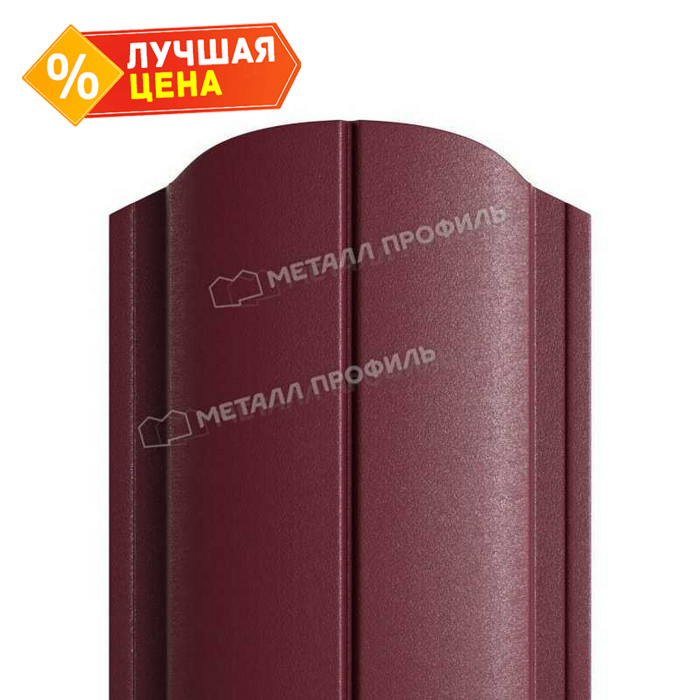 Штакетник Металл Профиль ELLIPSE-O 0,45 VikingMP® RAL3005 Красное вино