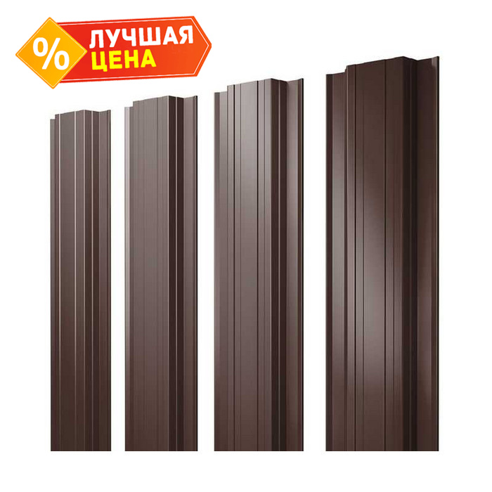 Штакетник Прямоугольный Grand Line 0,45 Drap TwinColor RAL8017 Шоколад