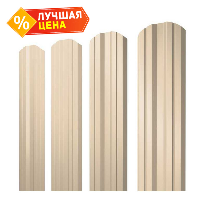 Штакетник Twin фигурный Grand Line 0,45 Drap RAL1015 Светлая Слоновая Кость