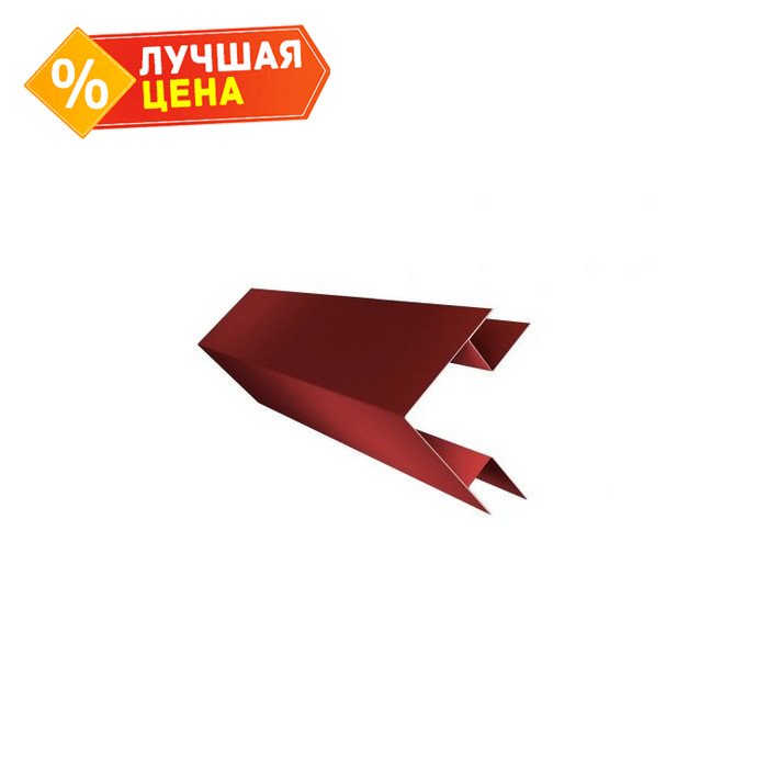 Планка угла внешнего сложная Кожуха сегментного 0,45 PE с пленкой RAL 3009 оксидно-красный