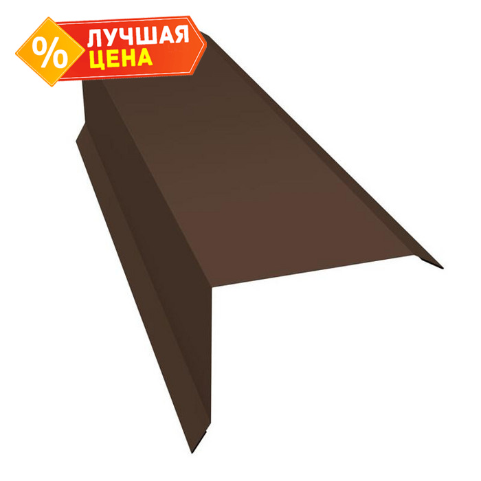 Планка торцевая 80х100 0,45 PE с пленкой NL 805 серо-коричневый гефест