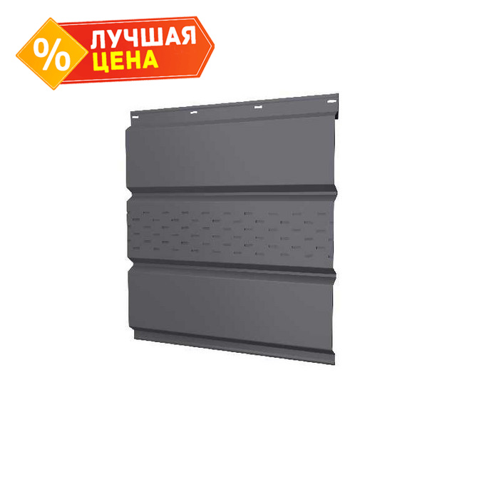 Софит металлический центральная перфорация 0,5 Satin с пленкой RAL7004 сигнальный серый