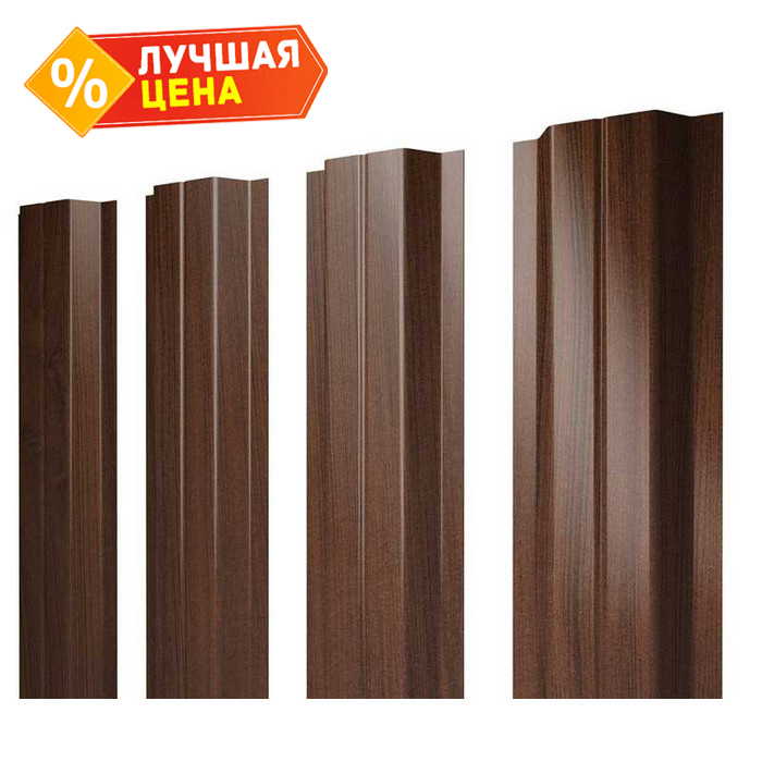 Штакетник П-образный В Grand Line 0,45 Print Elite Choco Wood Choco Wood