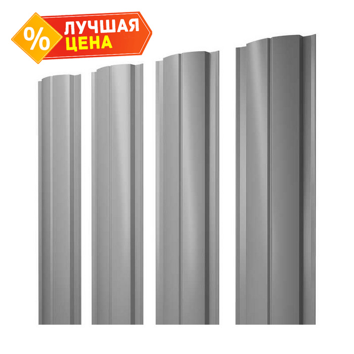 Штакетник Полукруглый Slim Grand Line 0,5 Satin RAL7004 Сигнальный Серый