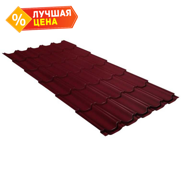 Металлочерепица Grand Line Kvinta plus (Квинта Плюс) 0,5 Satin RAL 3005 Красное вино