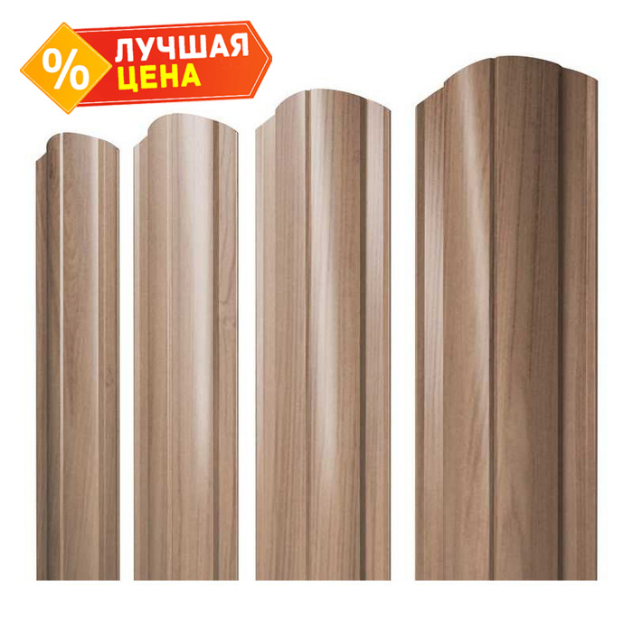 Штакетник Круглый фигурный Grand Line 0,45 Print Elite Honey Wood Honey Wood