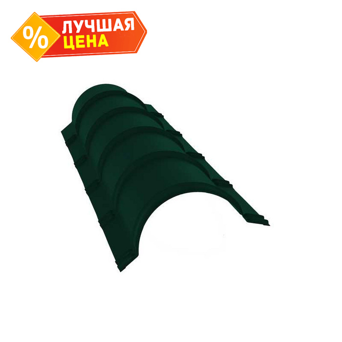 Планка конька полукруглого 0,5 Satin с пленкой RAL 6005 зеленый мох