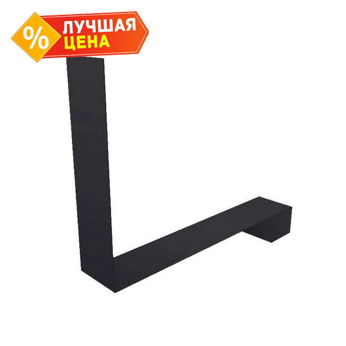 Планка примыкание нижнее к трубе фальц Grand Line 0,5 Satin Мatt RAL 9005 черный