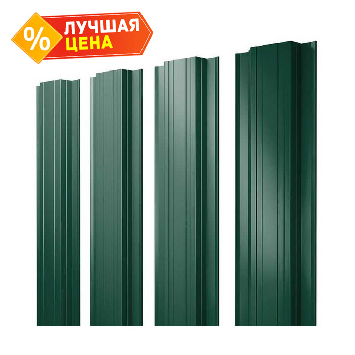 Штакетник Прямоугольный Grand Line 0,5 Velur RAL6005 Зеленый Мох