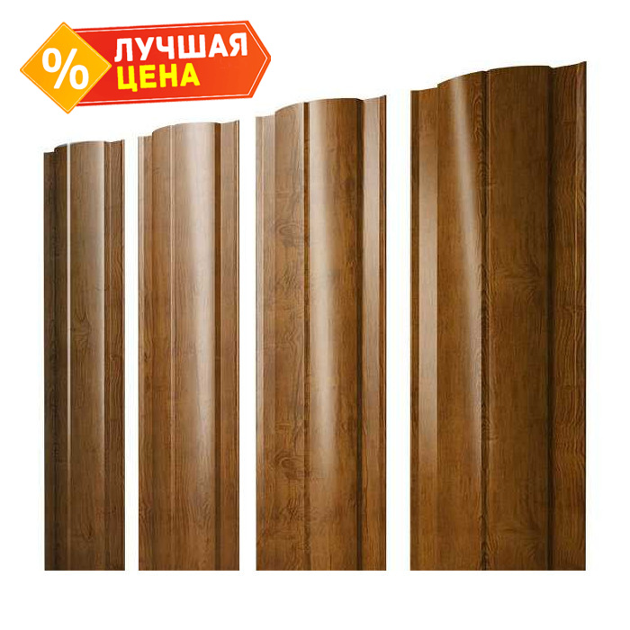 Штакетник Круглый Grand Line 0,45 Print-double Elite Golden Wood Golden Wood