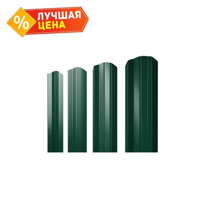 Металлический штакетник М-образный А Grand Line 0,4 Полиэстер RAL6005 Зеленый Мох